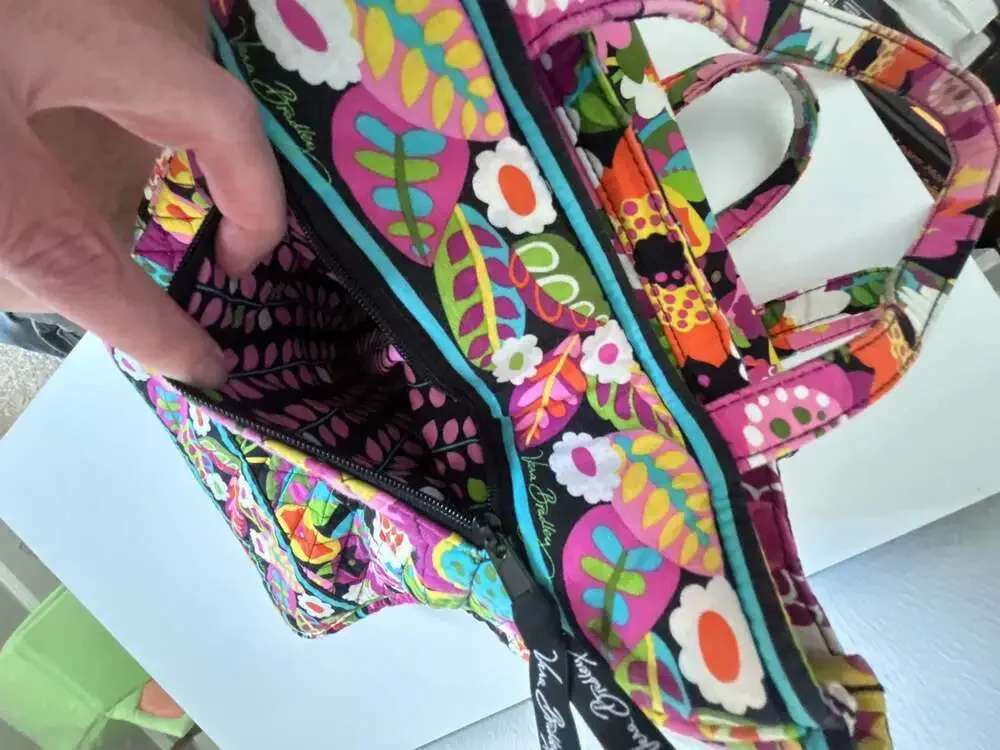 Vera Bradley Quilted Va Va Bloom Pattern Laptop Tote Bag